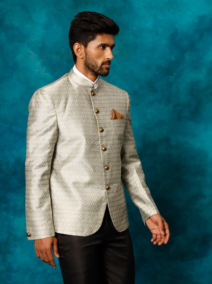 Men's Beige Silk Blend Straight Jodhpuri