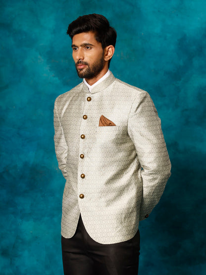 Men's Beige Silk Blend Straight Jodhpuri