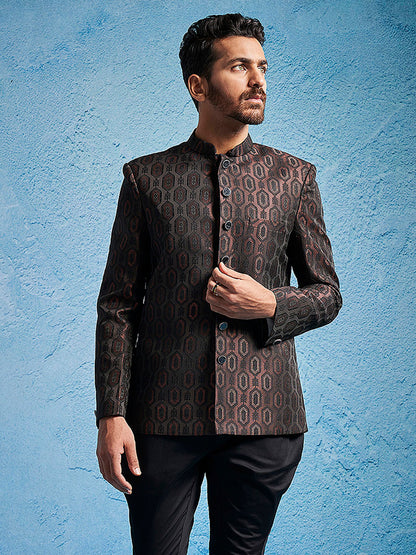 Men's Rust Cotton Straight Jodhpuri