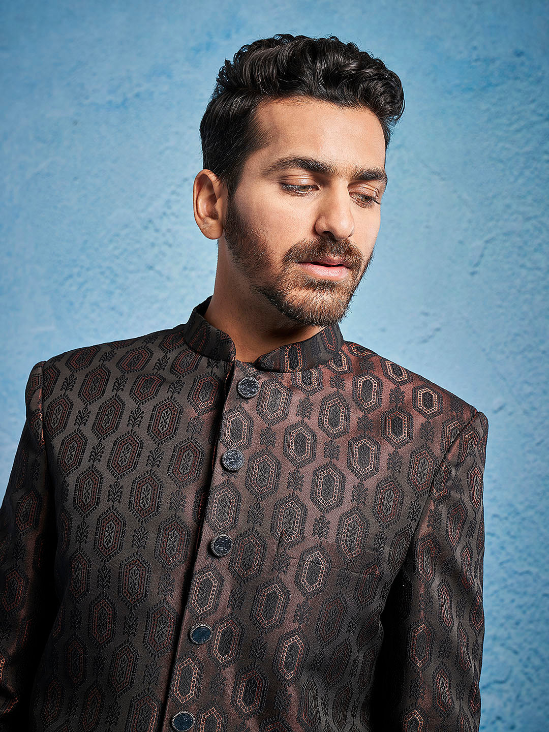 Men's Rust Cotton Straight Jodhpuri