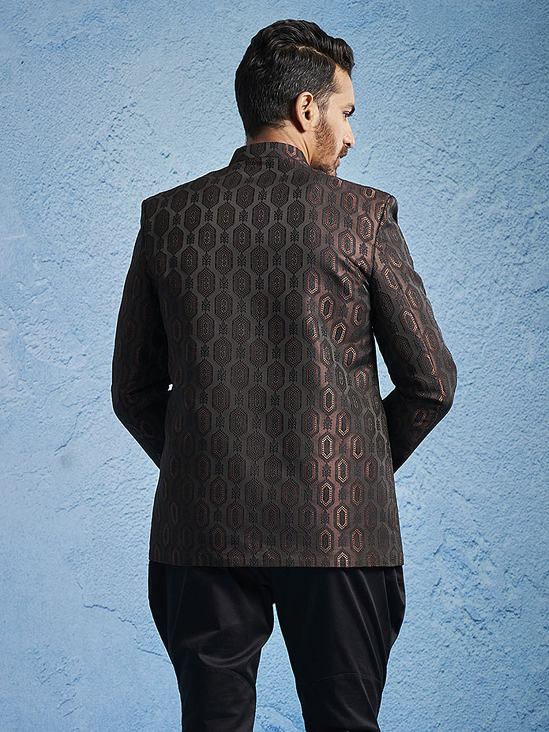 Men's Rust Cotton Straight Jodhpuri