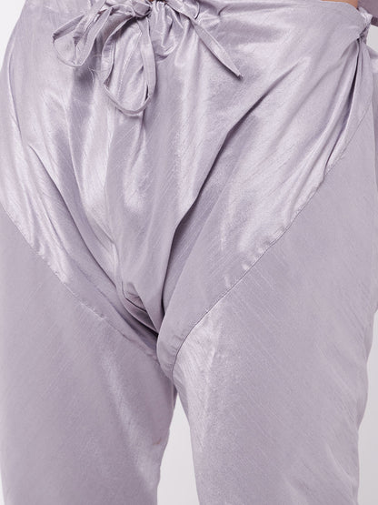 Men's Lavender Silk Blend Straight Kurta Pyjama Set