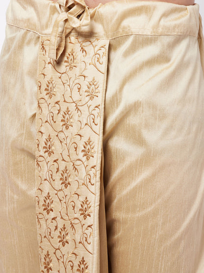 Men's Maroon Silk Blend Straight Kurta and Dhoti Set