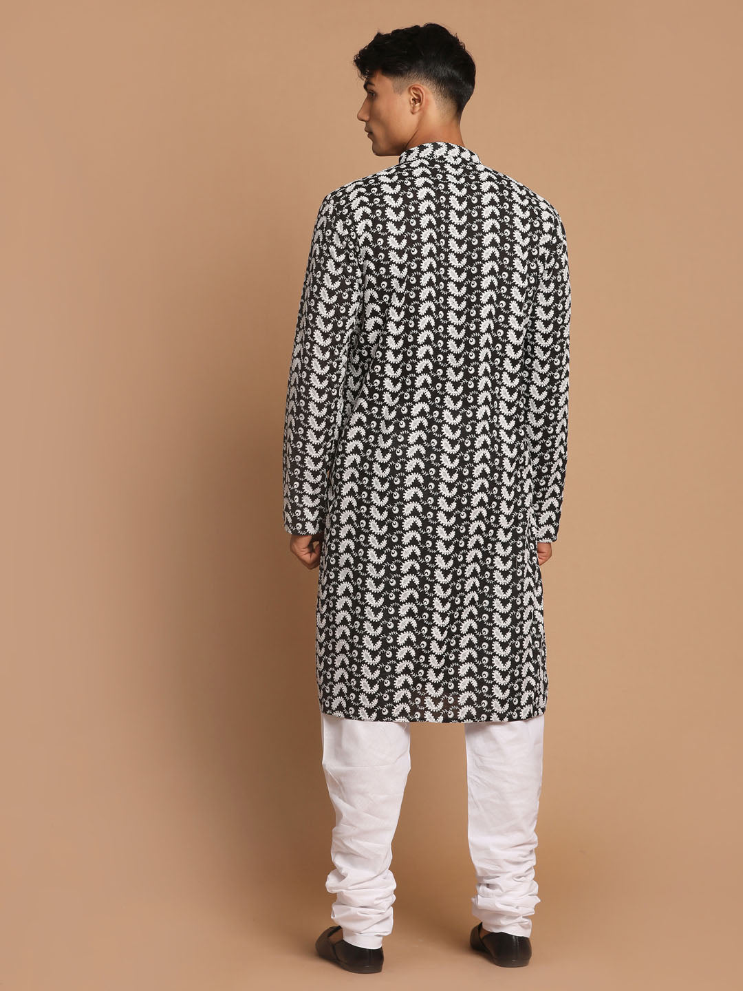 Men's Black Pure Cotton Straight Kurta Pyjama Set
