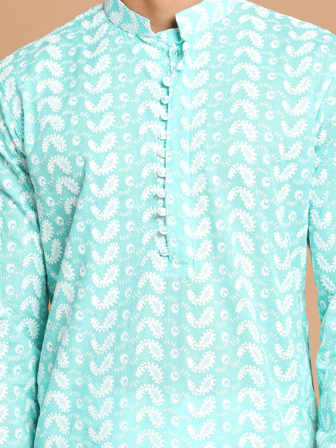 Men's Green Pure Cotton Straight Kurta and Dhoti Set