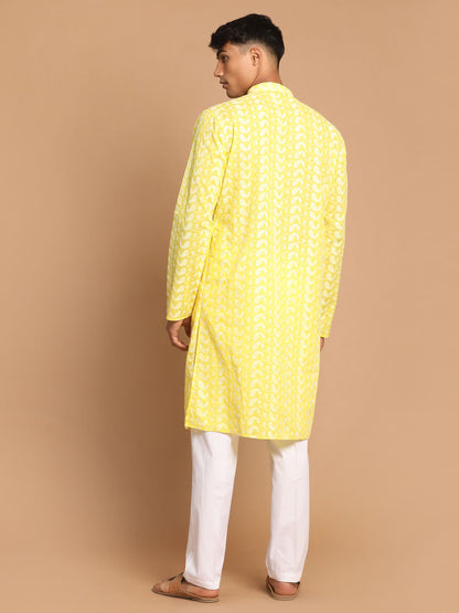 Men's Mustard Pure Cotton Straight Kurta Pyjama Set