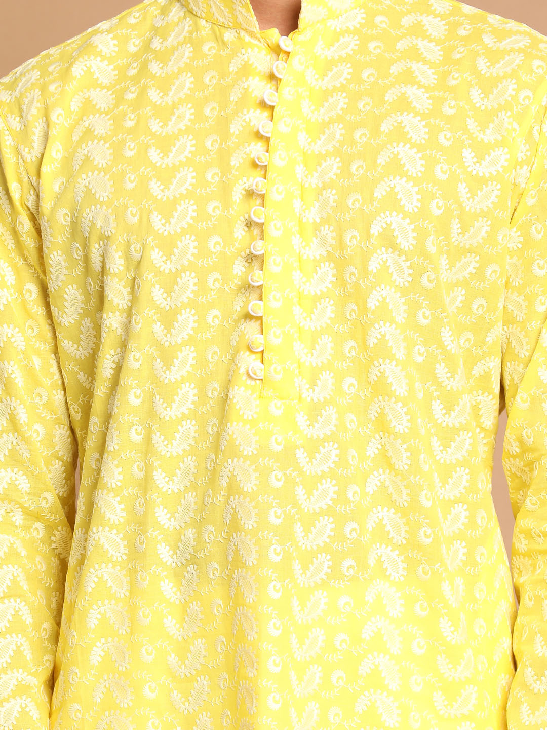 Men's Mustard Pure Cotton Straight Kurta Pyjama Set