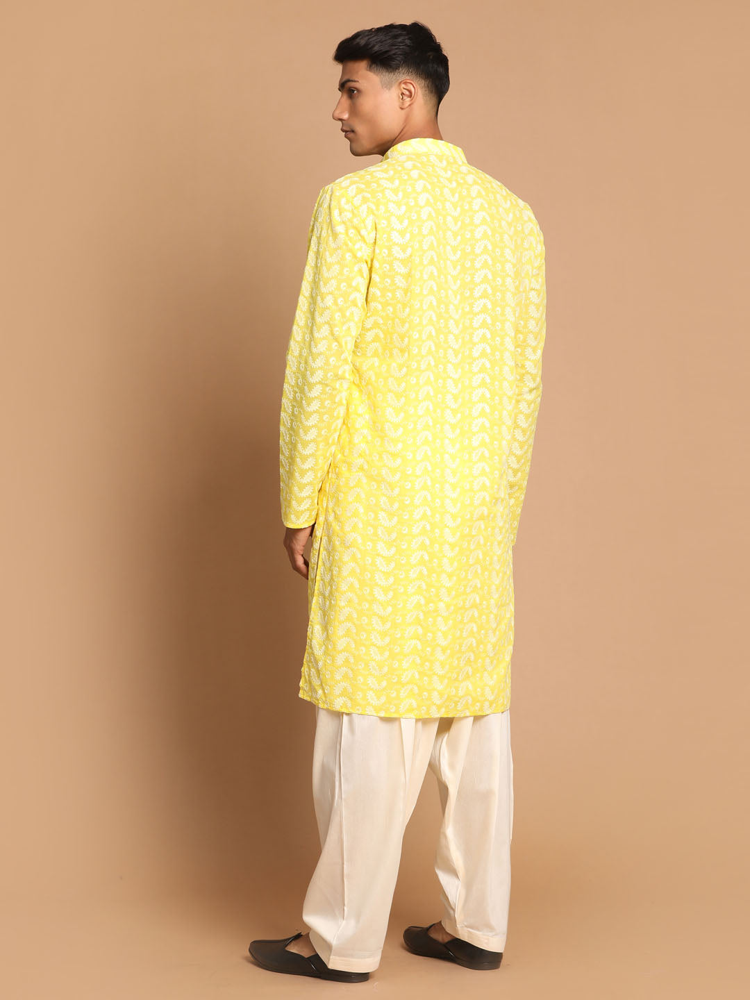 Men's Mustard Pure Cotton Straight Kurta and Patiala Set