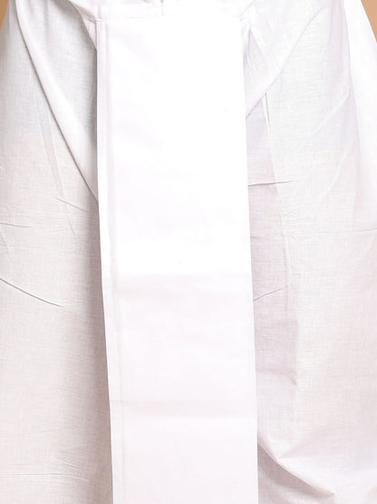Men's Pink Pure Cotton Straight Kurta and Dhoti Set