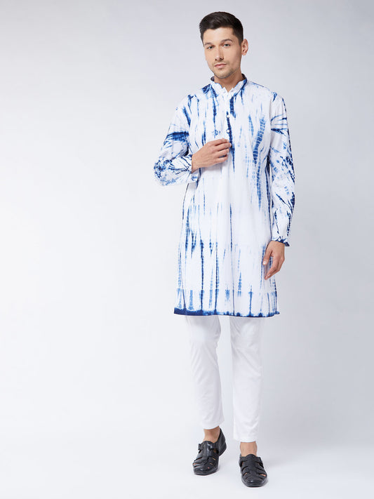 Men's Blue Pure Cotton Straight Kurta Pyjama Set