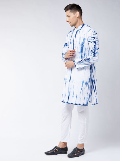 Men's Blue Pure Cotton Straight Kurta Pyjama Set