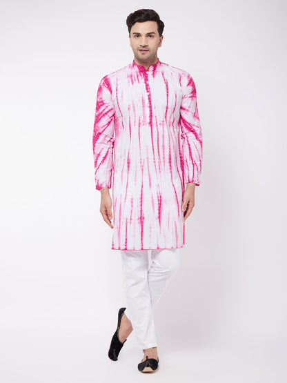 Men's Pink Pure Cotton Straight Kurta Pyjama Set