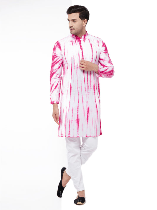 Men's Pink Pure Cotton Straight Kurta Pyjama Set