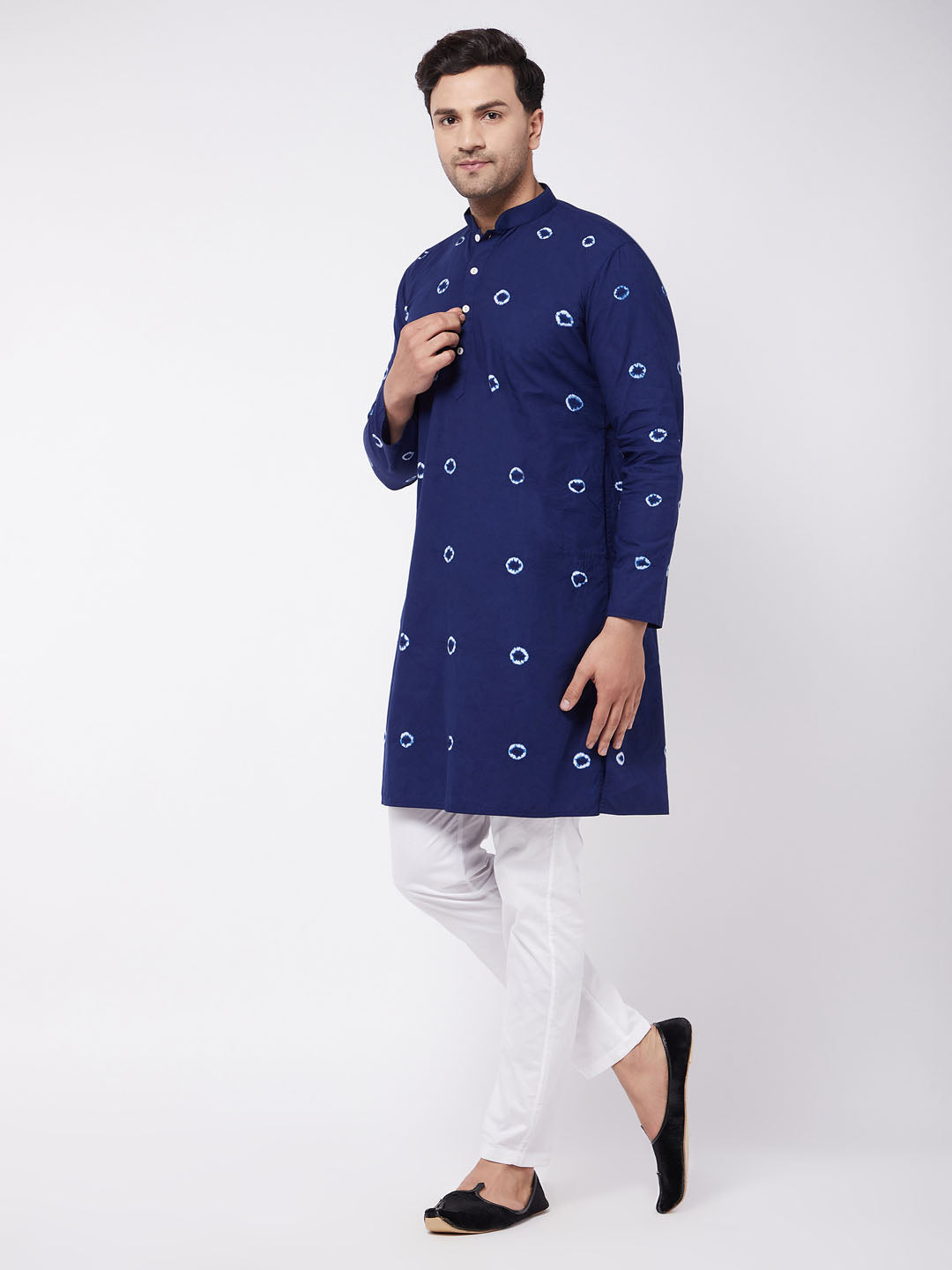 Men's Blue Pure Cotton Straight Kurta Pyjama Set