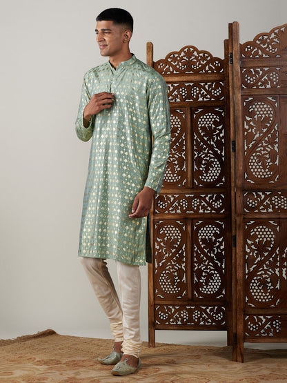 Men's Green Viscose Straight Kurta Pyjama Set