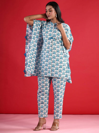Dhiyona IE Printed Pure Cotton Kaftan With Trouser Co-Ords