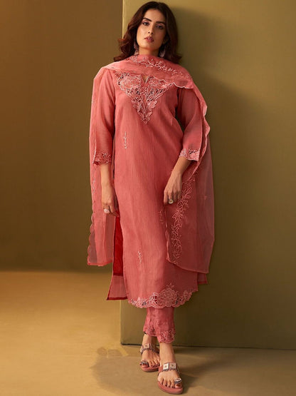 Women Ethnic Motifs Embroidered Kurta with Trousers & Dupatta