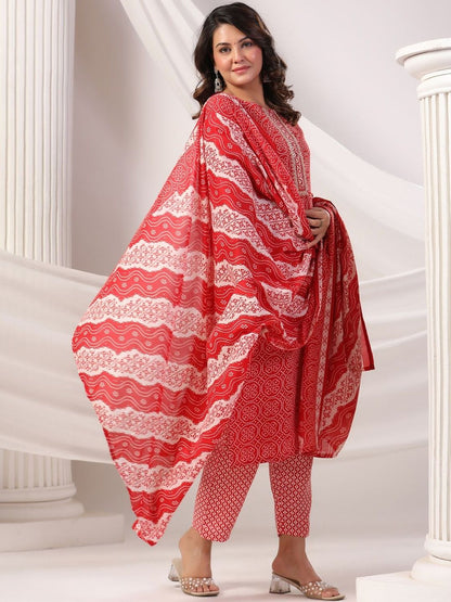 Women Ethnic Motifs Printed Regular Pure Cotton Kurta with Trousers & Dupatta