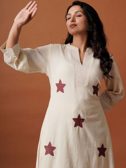 Women Ethnic Motifs Printed Regular Pure Cotton A-Line Kurta with Palazzos