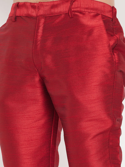 Men's Beige Silk Blend Straight Kurta Pyjama Set