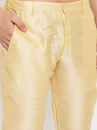 Men's Blue Silk Blend Straight Kurta Pyjama Set