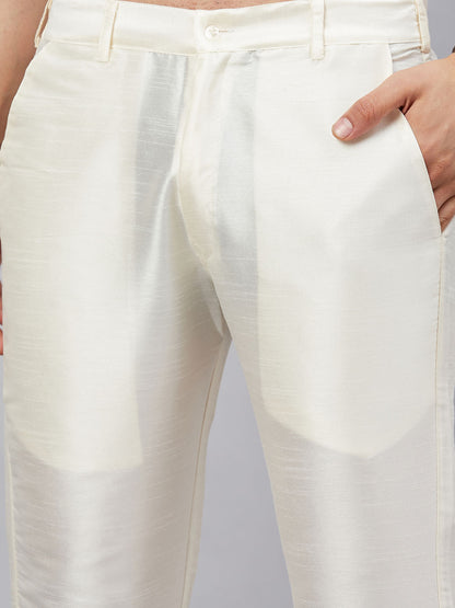 Men's Maroon Silk Blend Straight Kurta Pyjama Set