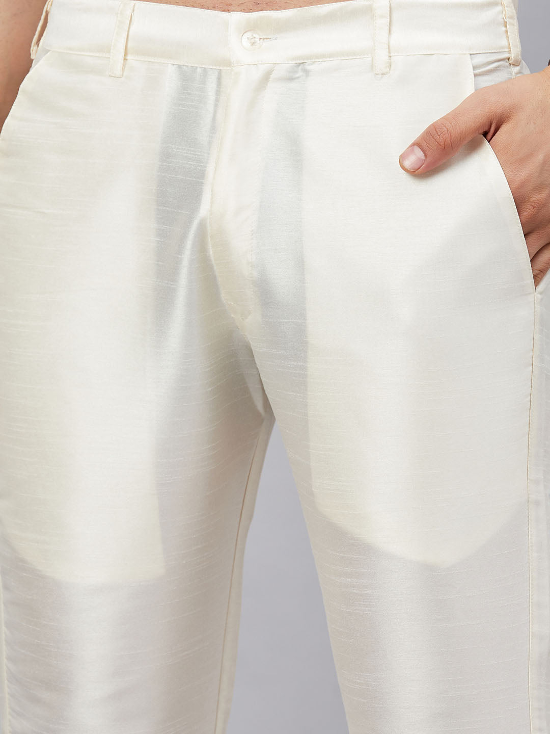 Men's Navy blue Silk Blend Straight Kurta Pyjama Set