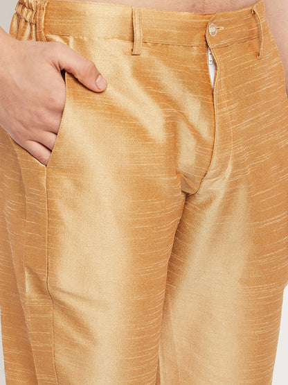 Men's Green Silk Blend Straight Kurta Pyjama Set