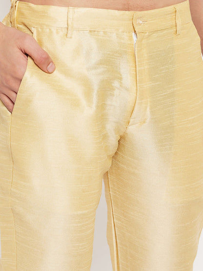 Men's Maroon Silk Blend Straight Kurta Pyjama Set