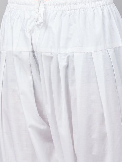 Men's Black Cotton Blend Pathani Kurta And Patiala Set