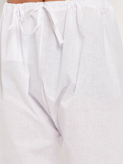 Men's Cream Cotton Blend Pathani Kurta Pyjama Set