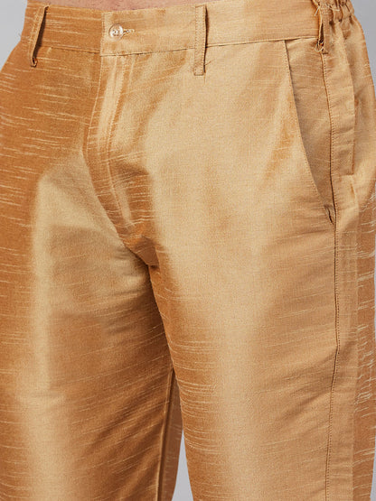 Men's Cream Cotton Blend Pathani Kurta Pyjama Set
