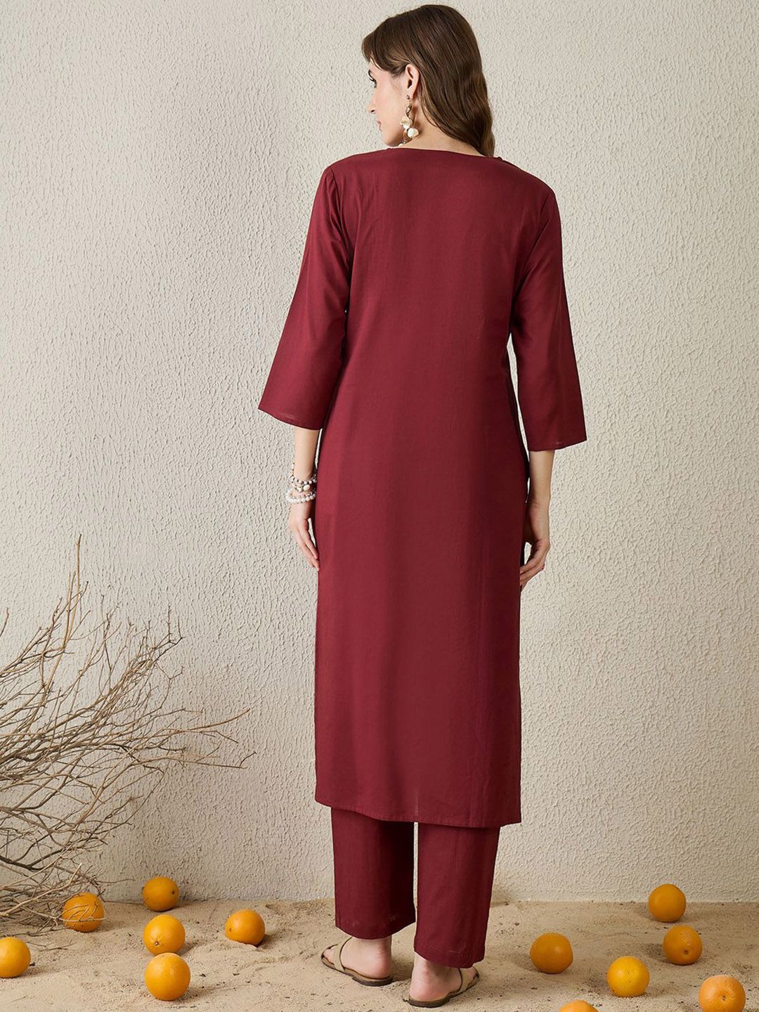 Dhiyona IE Embroidered Pure Cotton Tunic With Trouser