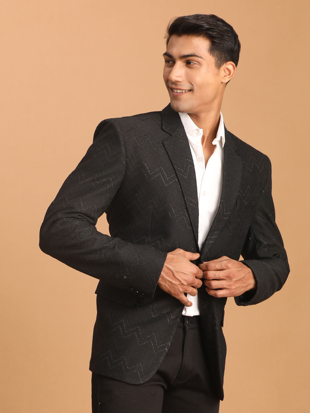 Men's Black  Straight Blazer