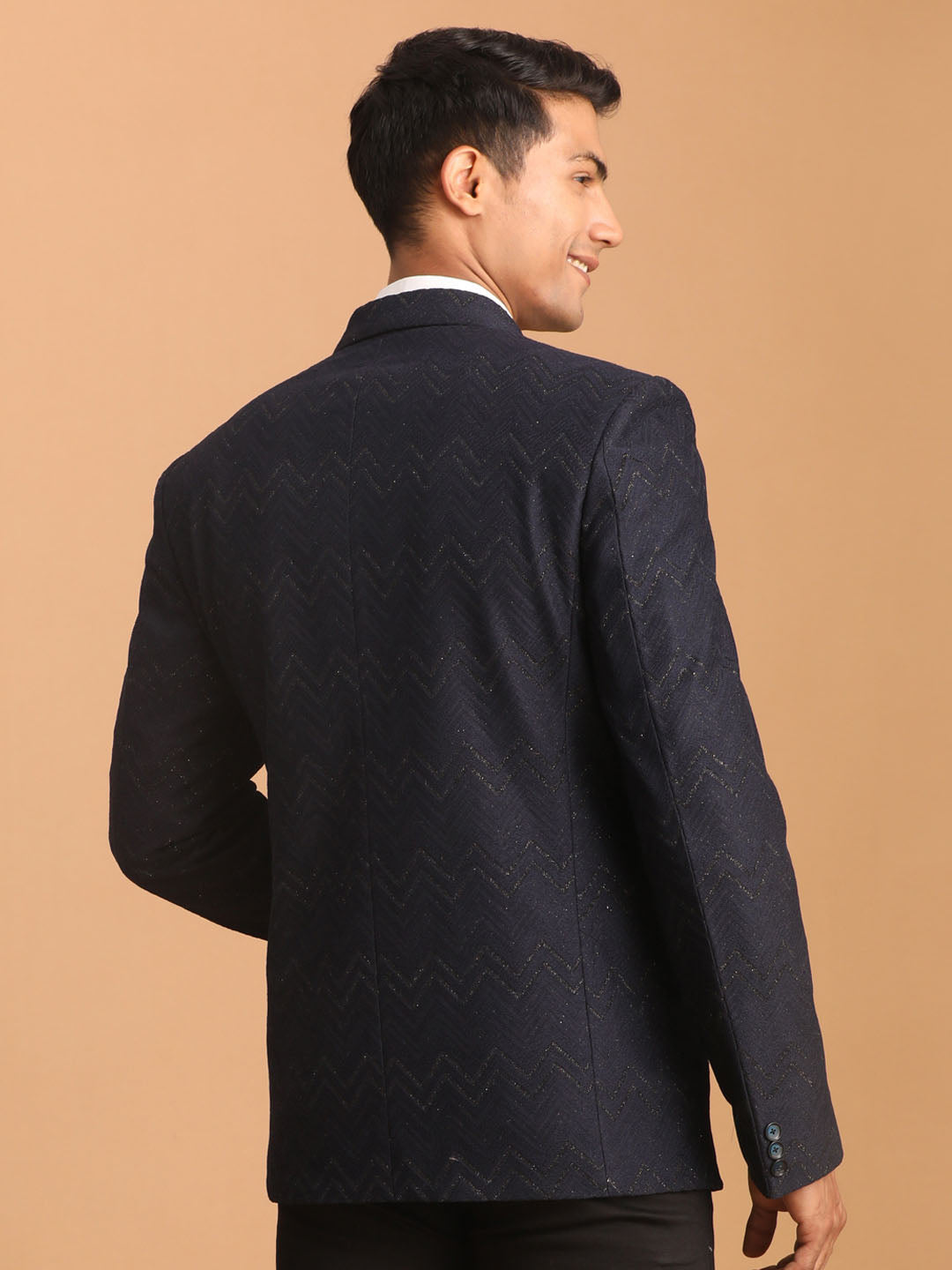 Men's Navy Blue  Straight Blazer