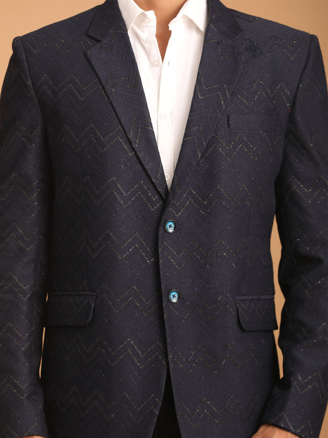 Men's Navy Blue  Straight Blazer