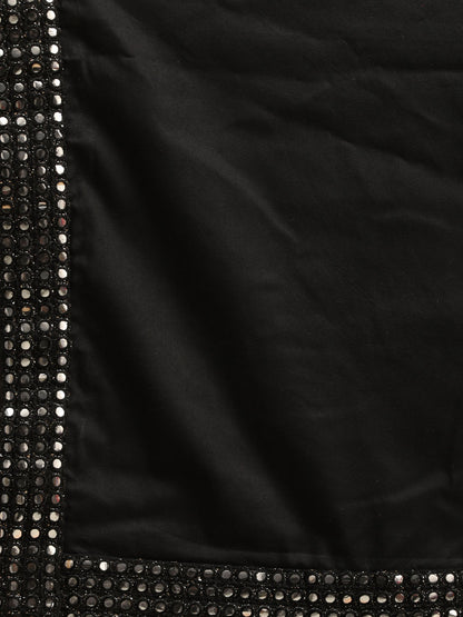 Men's Black Viscose Straight Dupatta