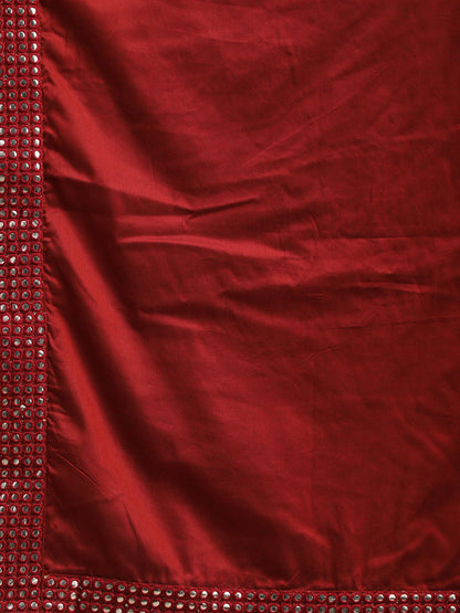 Men's Maroon Viscose Straight Dupatta