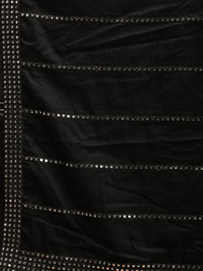 Men's Black Viscose Straight Dupatta