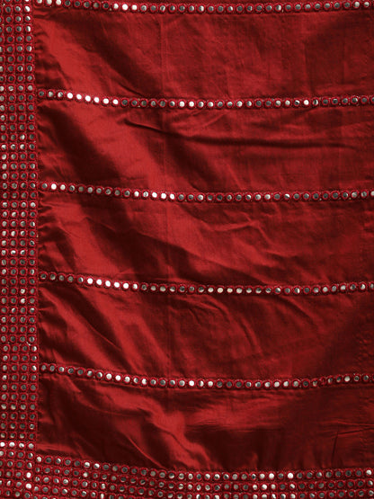 Men's Maroon Viscose Straight Dupatta