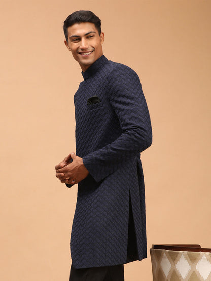Men's  Silk Blend Regular Sherwani Set
