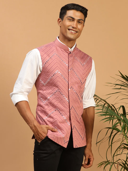 Men's Onion Viscose Straight Nehru Jacket