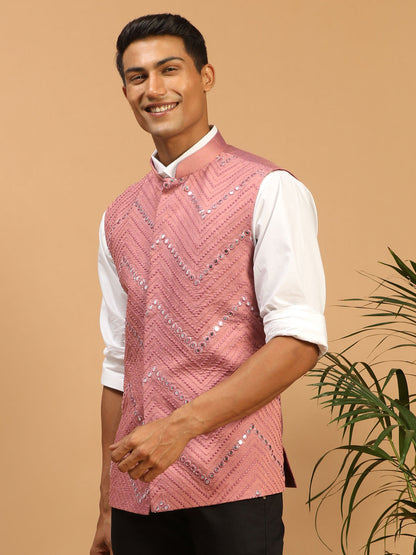 Men's Onion Viscose Straight Nehru Jacket