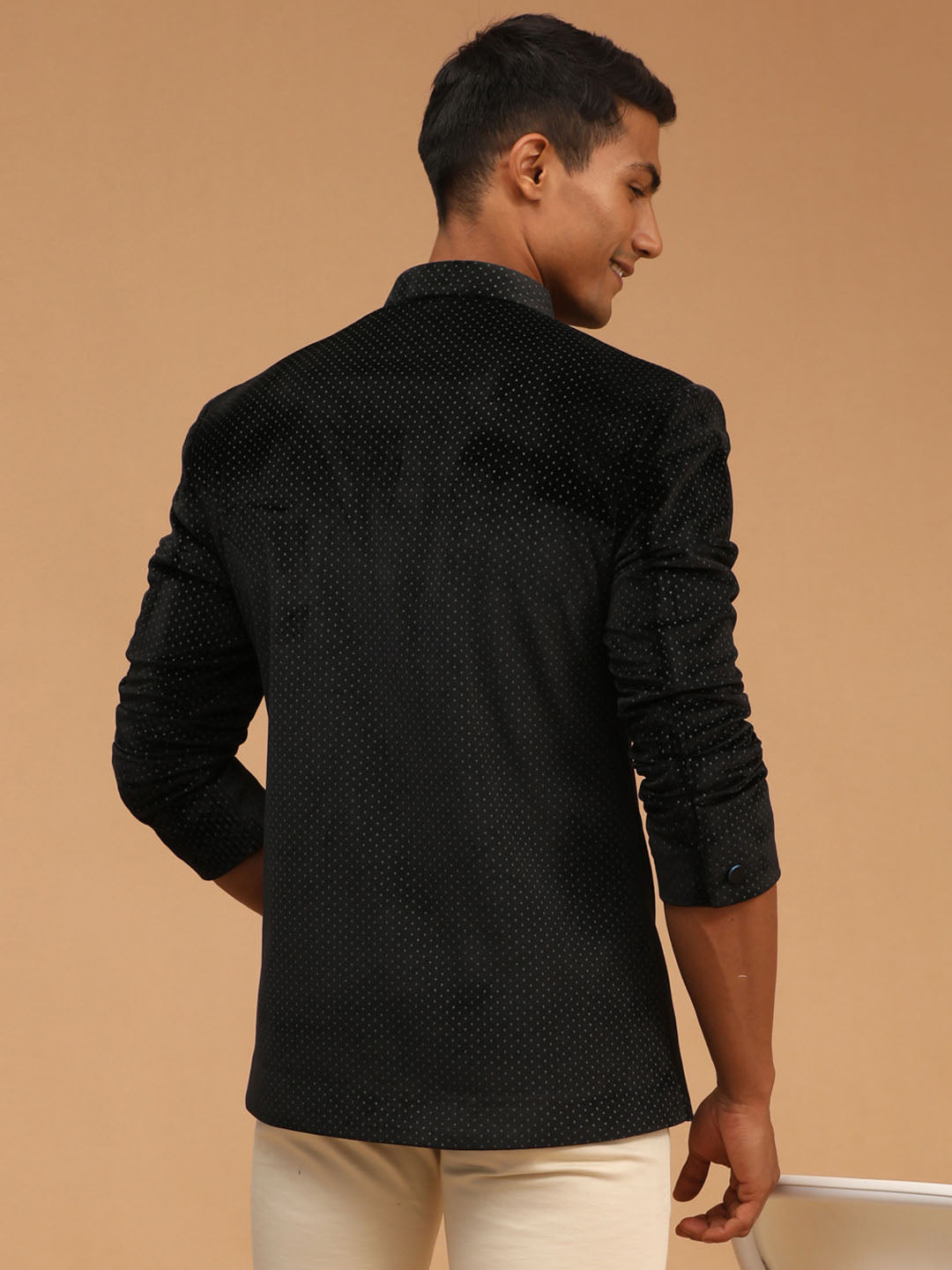 Men's Black Velvet Straight Jodhpuri