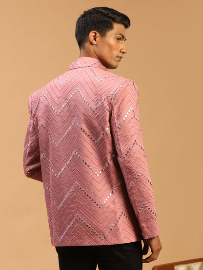 Men's Onion Pink Viscose Straight Jodhpuri