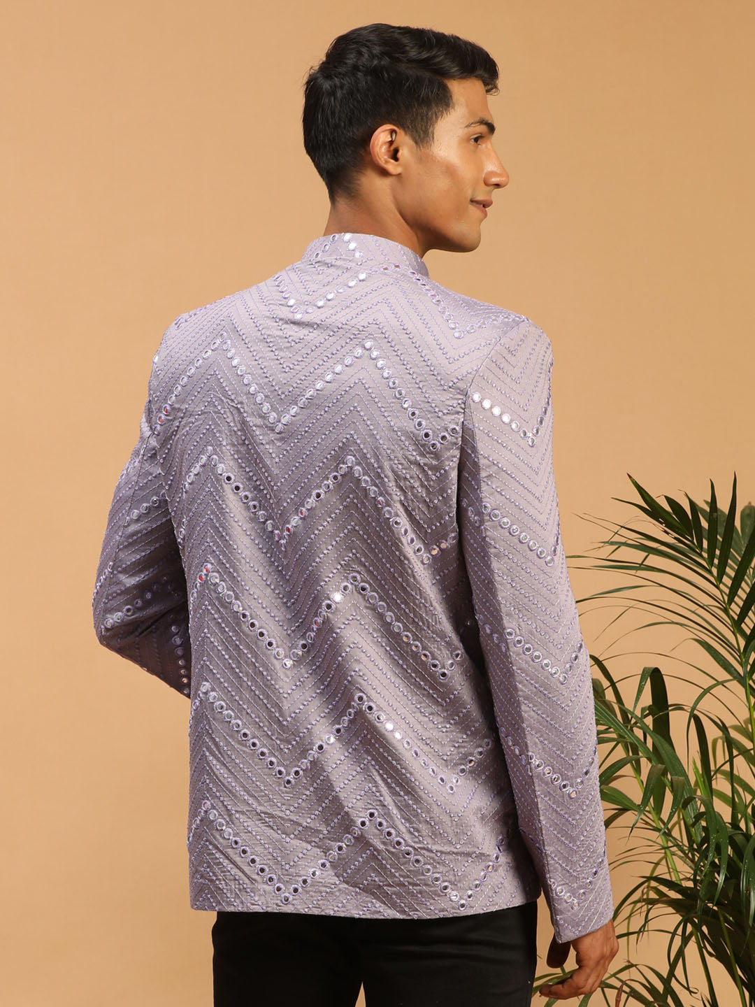 Men's Purple Viscose Straight Jodhpuri