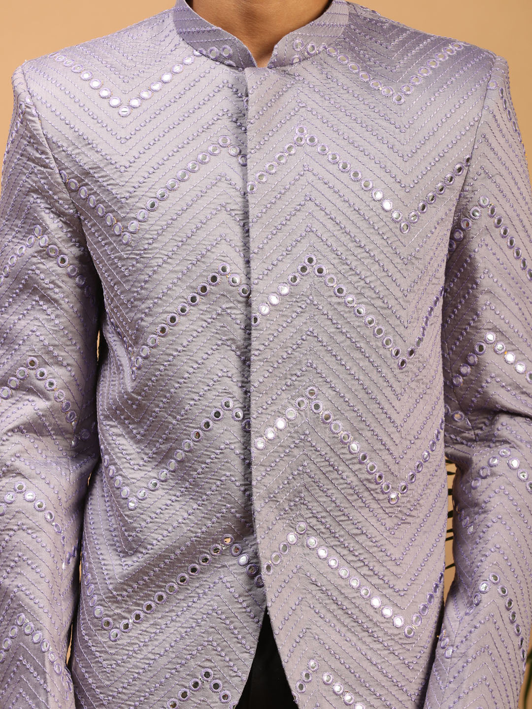 Men's Purple Viscose Straight Jodhpuri