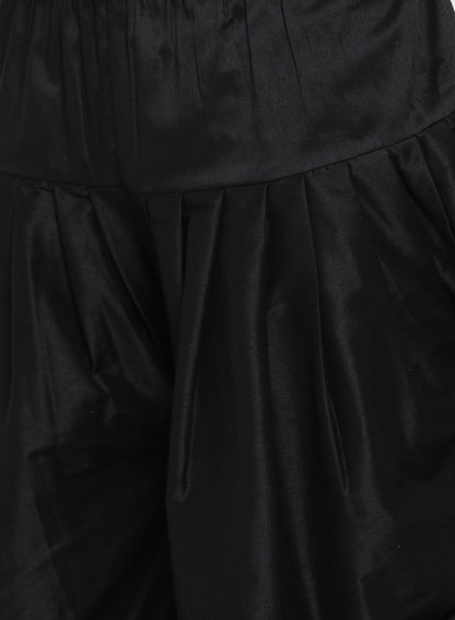 Men's Black Georgette Straight Kurta and Dhoti Set