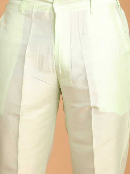 Men's Mint Green Georgette Straight Kurta Pyjama Set