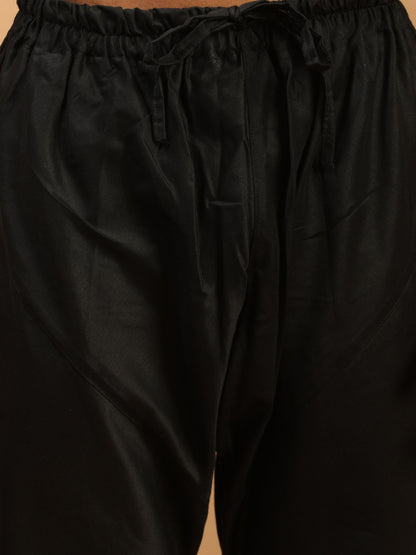 Men's Black Viscose Straight Kurta Pyjama Set
